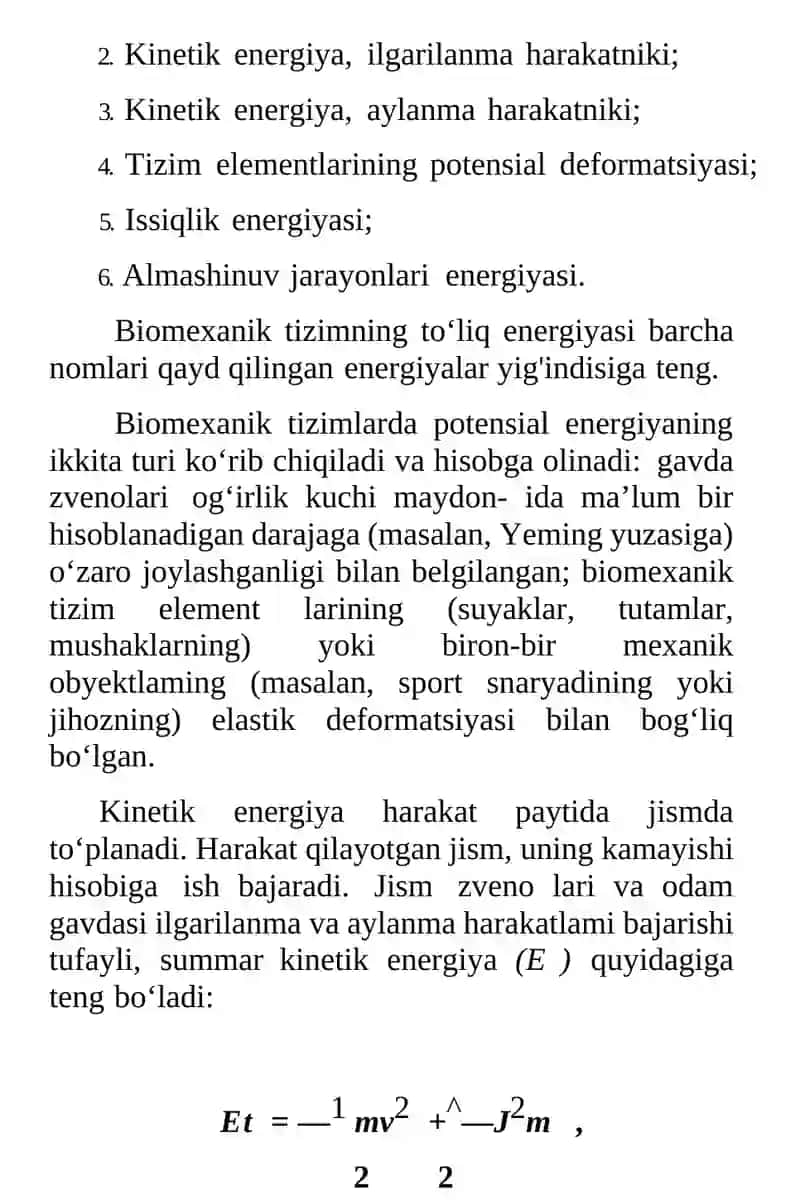 Mushaklar biodinamikasi. Mushak to'qimasining xususiyatlari. 3