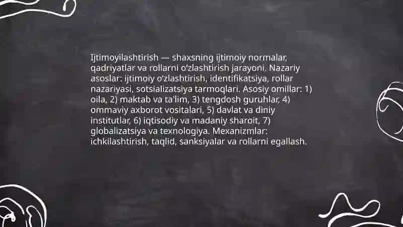 Ijtimoyilashtirishning omillari va mexanizmlari 3