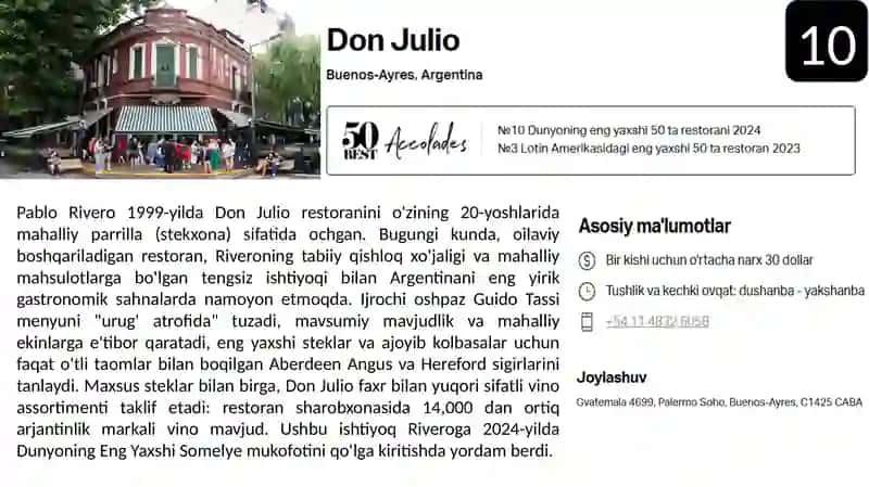DUNYODAGI 10 TOP RESTORANLAR 3