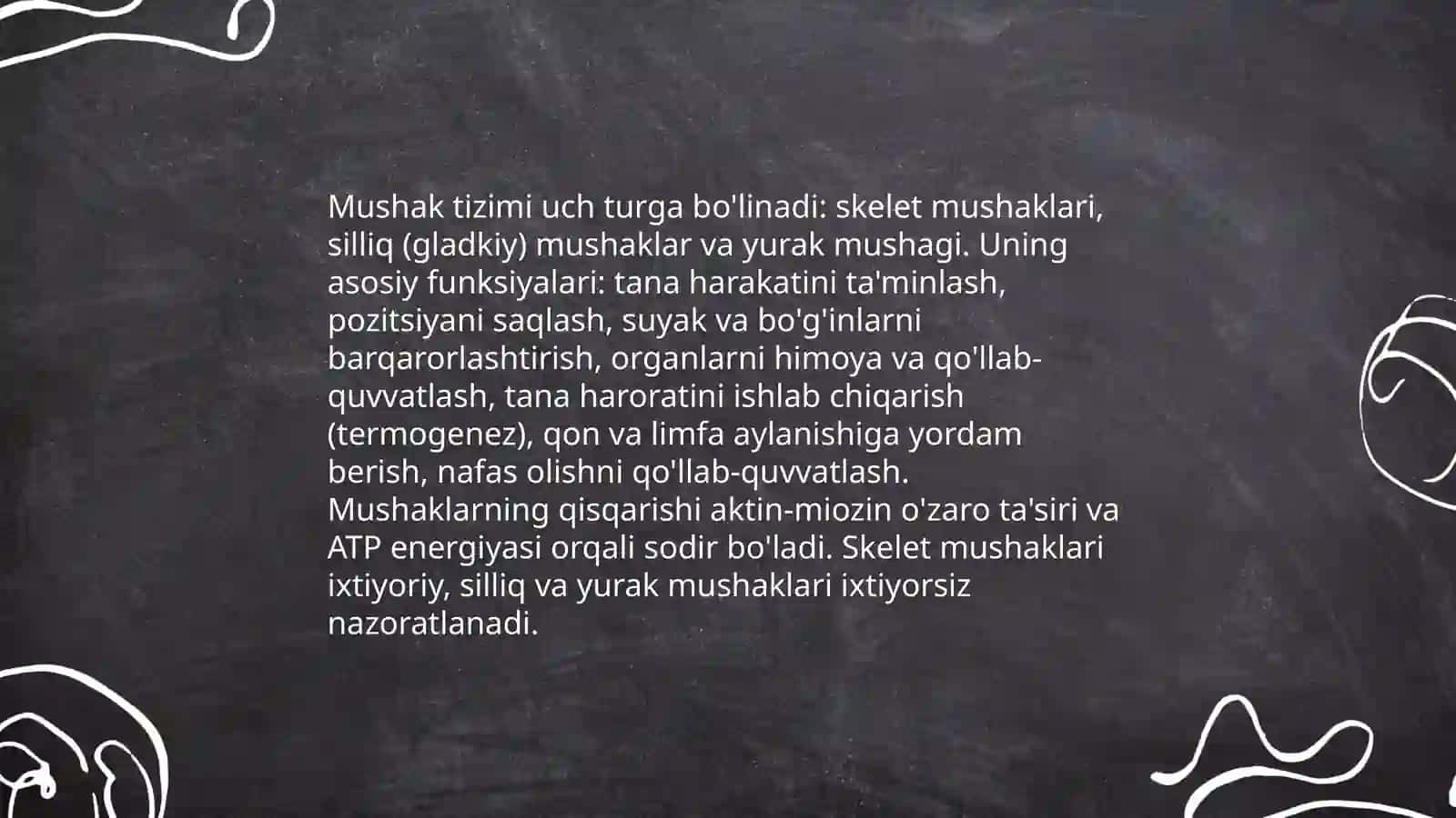 Mushak tizimi va mialogiya, fizayalogiya, tuzilish va funksiyasi 3