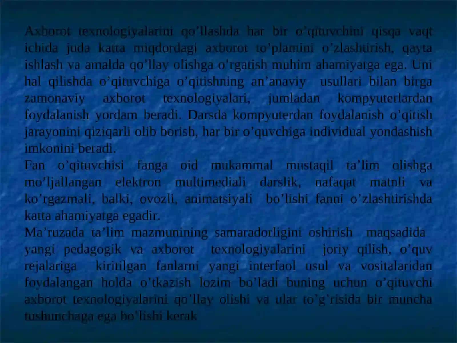 Ta'limda axborot texnologiyalarining o'rni 3