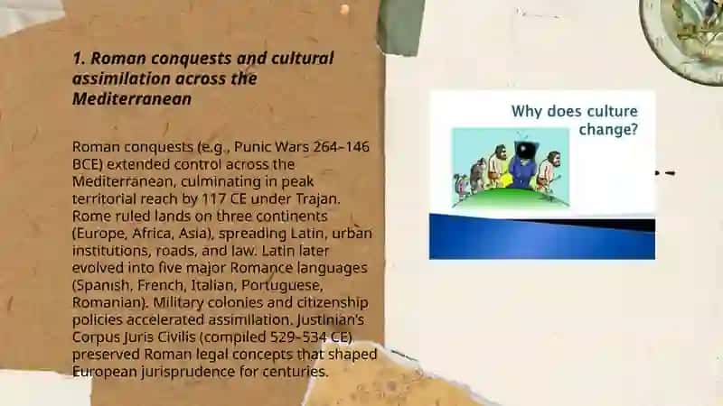 How did conflict change cultures in history 3
