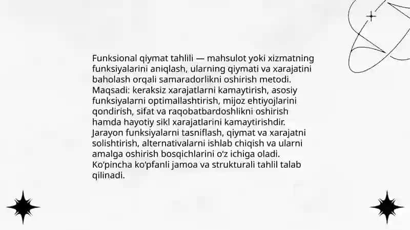 Funksional qiymat tahlili 3