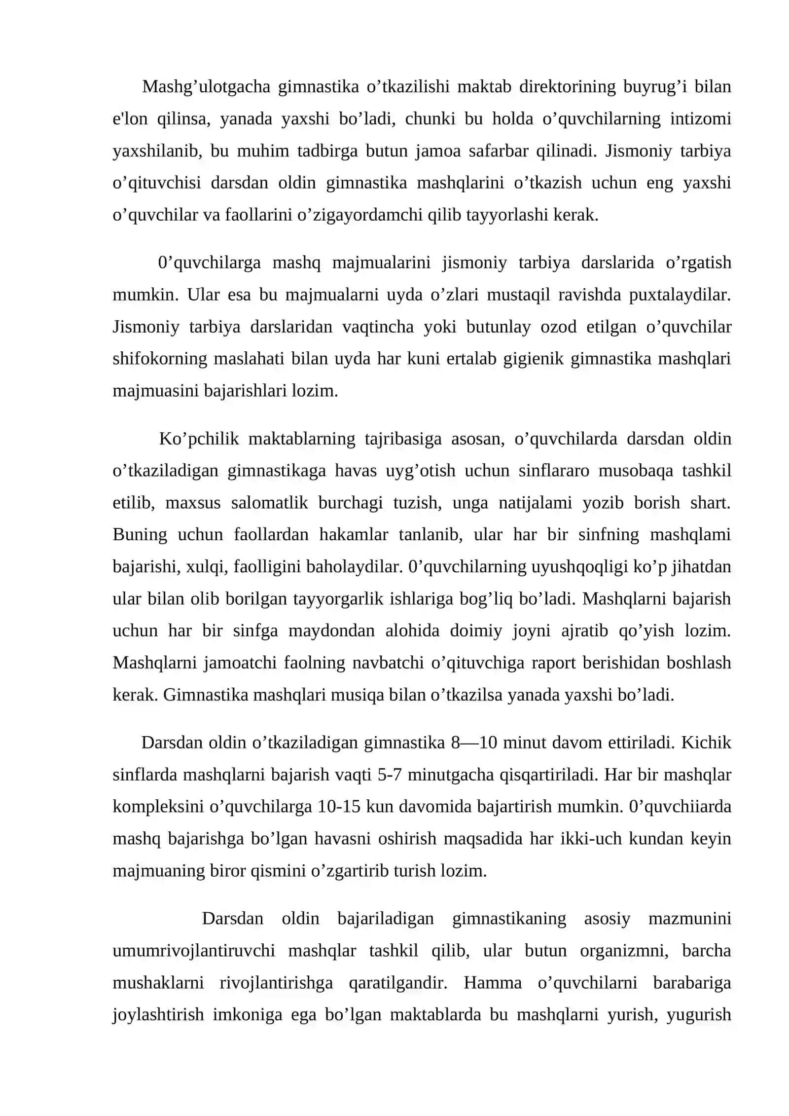 Maktabdan tashqari muassasalarda jismoniy mashg‘ulotlar va sport musobaqalari o‘tkazish qoidalari 3