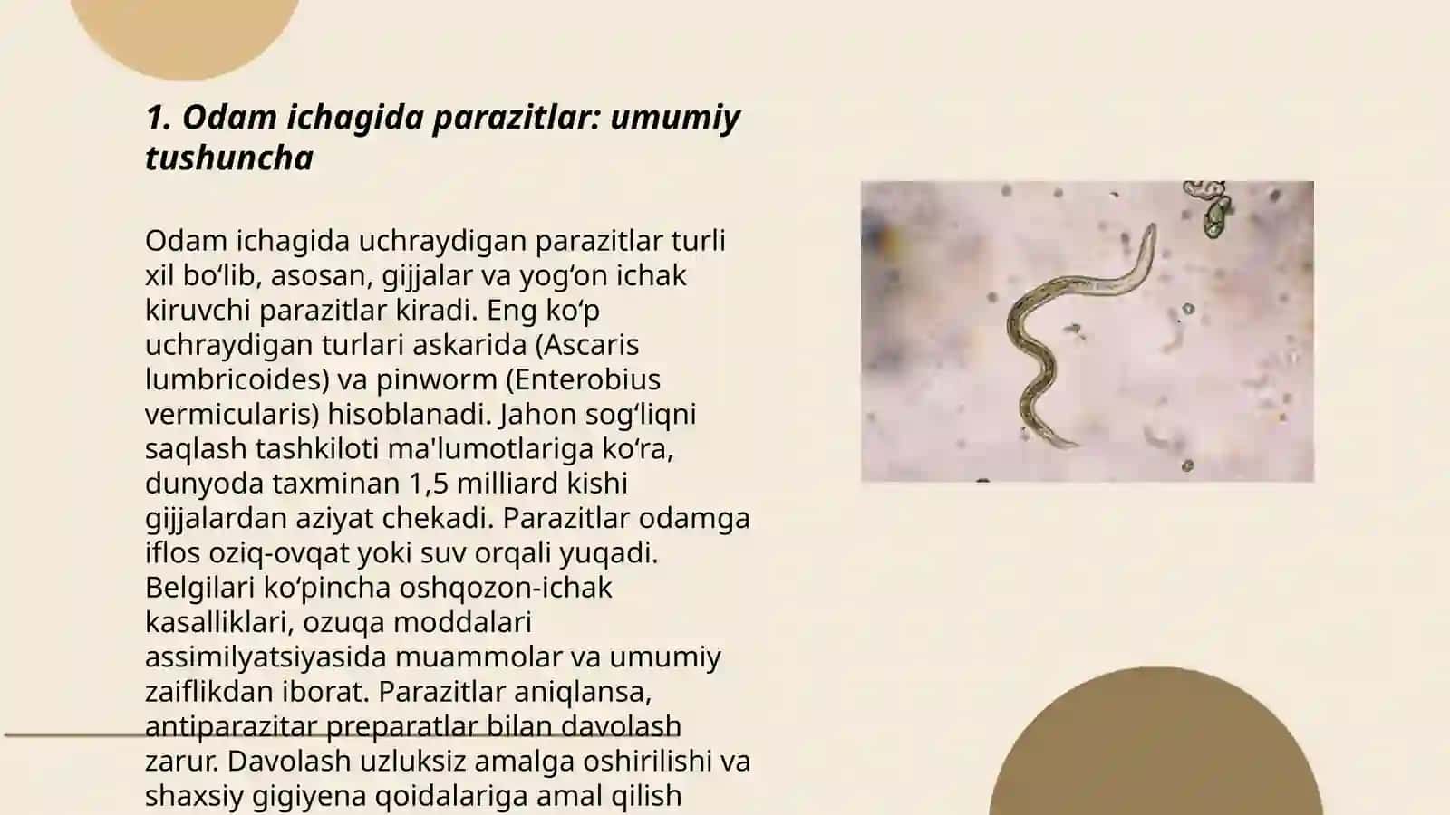 Odamlar ichagida parazitlik qiluvchi yuqumli kasalliklar va ularni oldini olish choralari 3