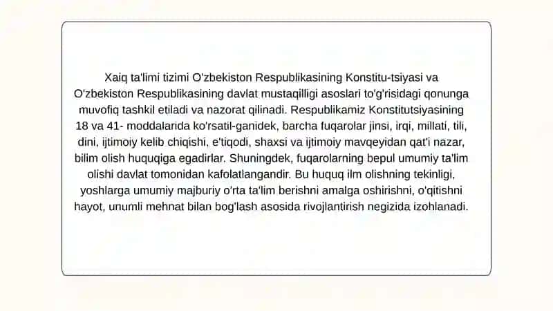 O‘zbekiston respublikasining taʼlim tizimidagi oʻzgarishlar 3
