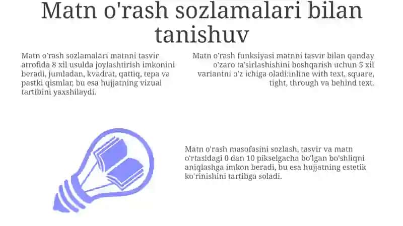 Matn o'rash sozlamalari 3