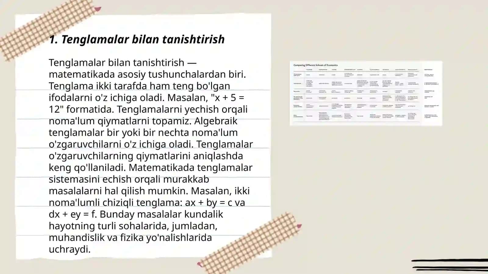 Tenglamalar bilan tanishtirish 3