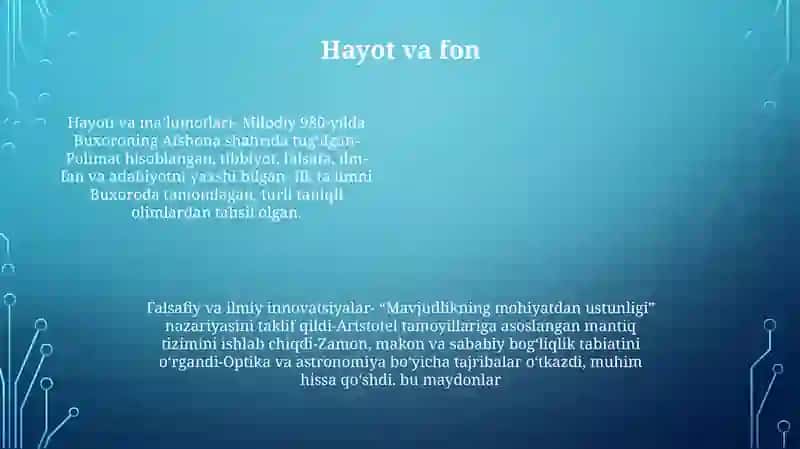 Abu Ali Ibn Sino IjodiVaFaoliyati 3