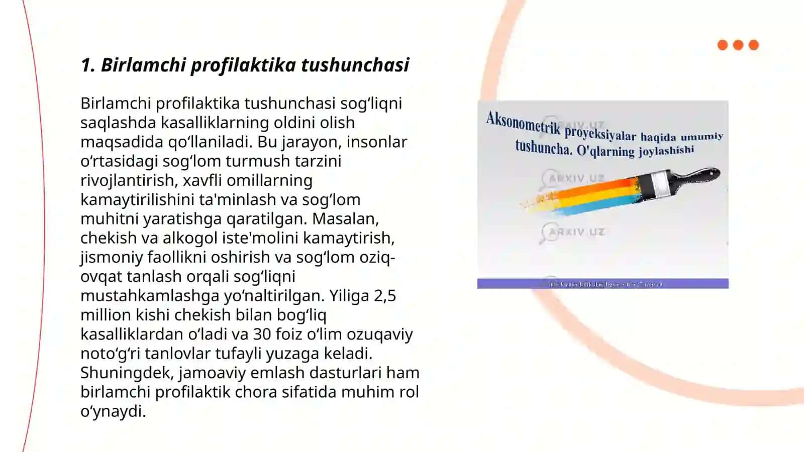 Profilaktika darajalari haqida tushuncha 3