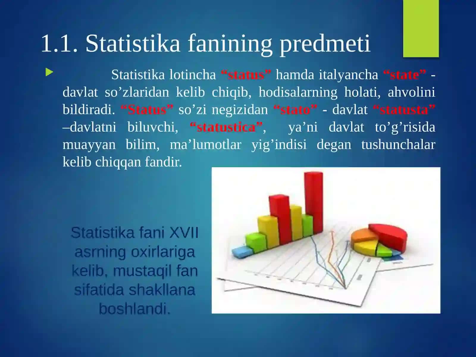 STATISTIKANING PREDMETI, METODI VA VAZIFALARI 3