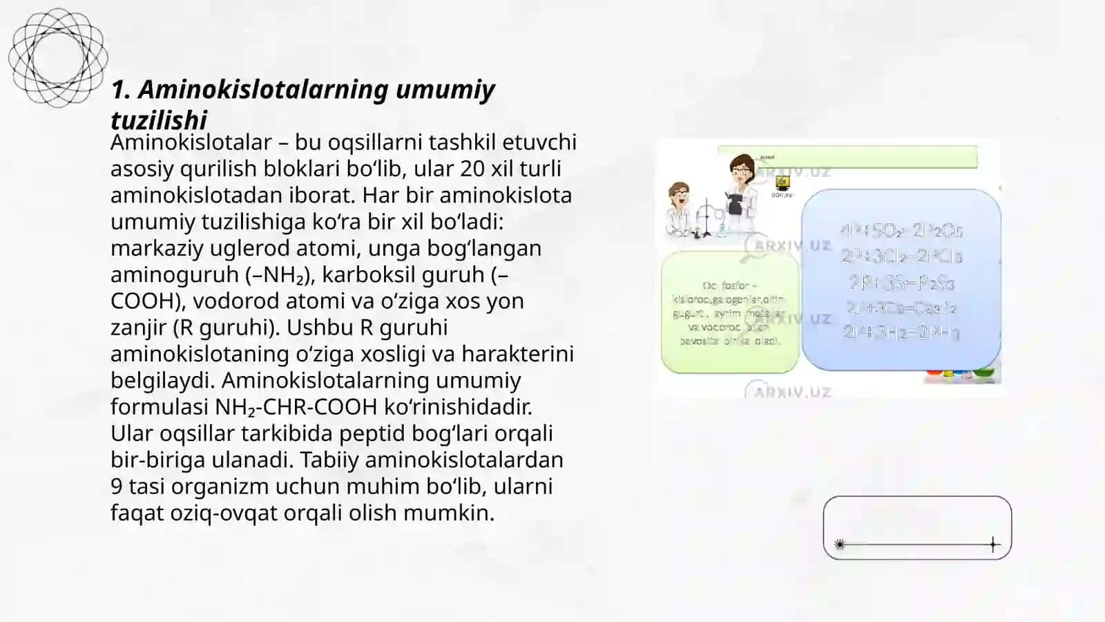 Aminokislotalar almashinuvi o’ziga xosligi 3