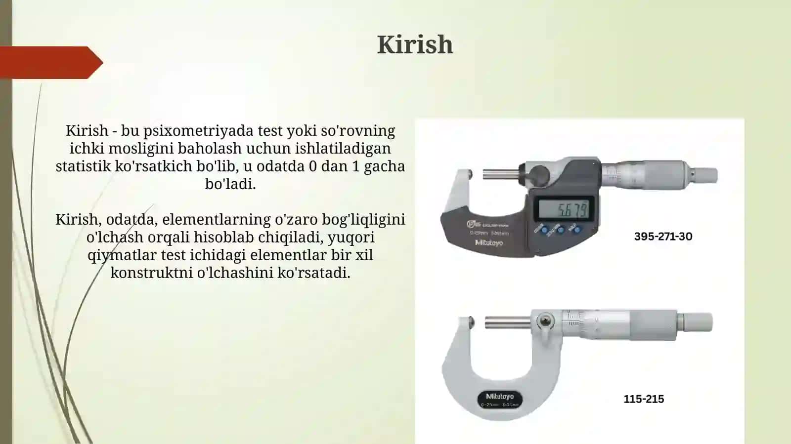 O’lchov vositalaring ishonchlilik kursatkichlari 3