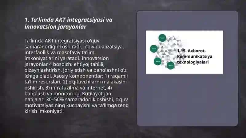 Ta'limda AKT integratsiyasi va innovatsion jarayonlar 3