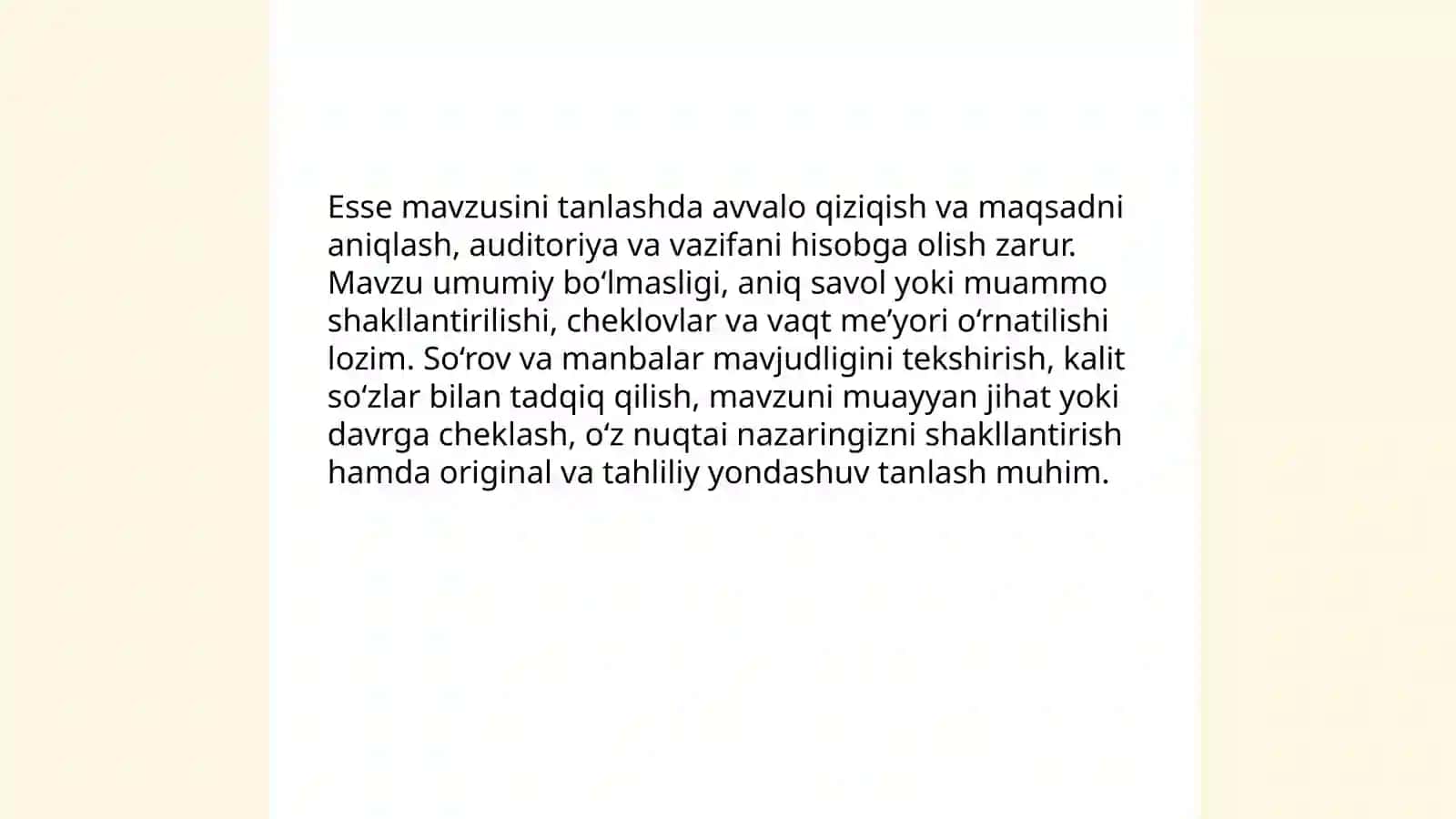 (Esse)tayyorlash 3