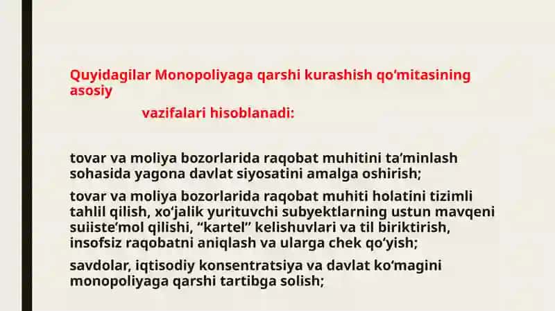 Monopoliyaga qarshi tadbirlari 3