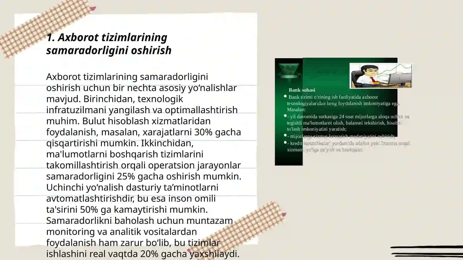 Axborot tizimlarining samaradorligini oshirish 3
