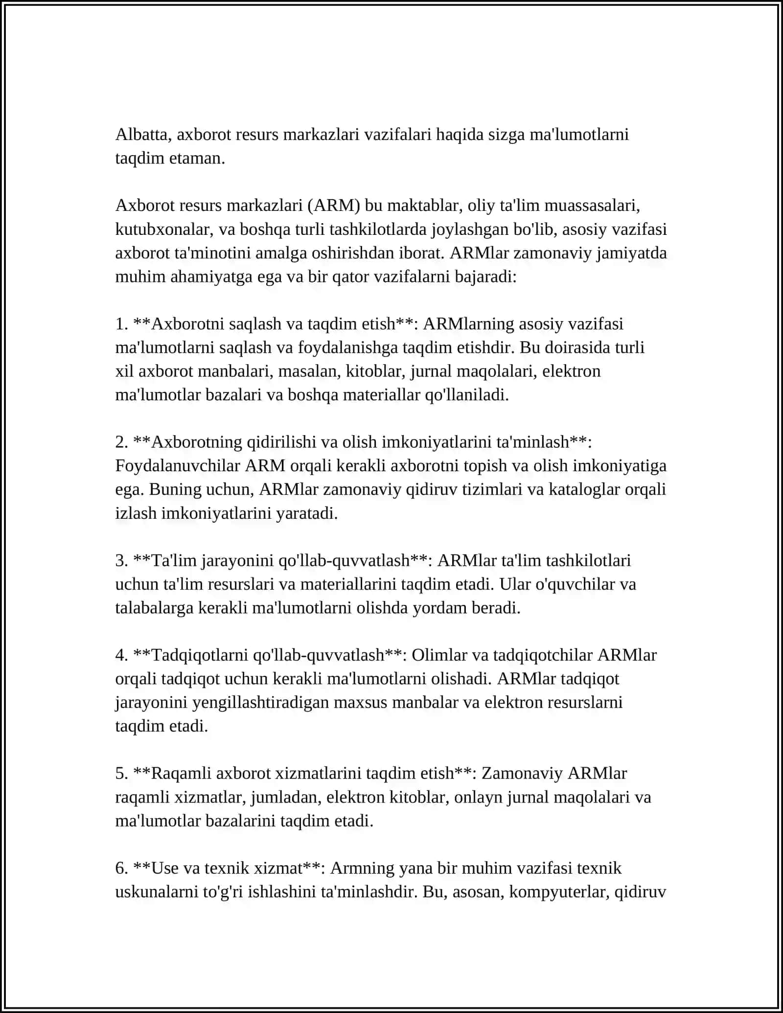 OLIY VA OʻRTA MAXSUS TAʼLIM TIZIMIDAGI AXBOROT RESURS MARKAZLARI 3