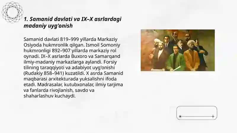 Samanid davlati va IX–X asrlardagi madaniy uyg'onish 3
