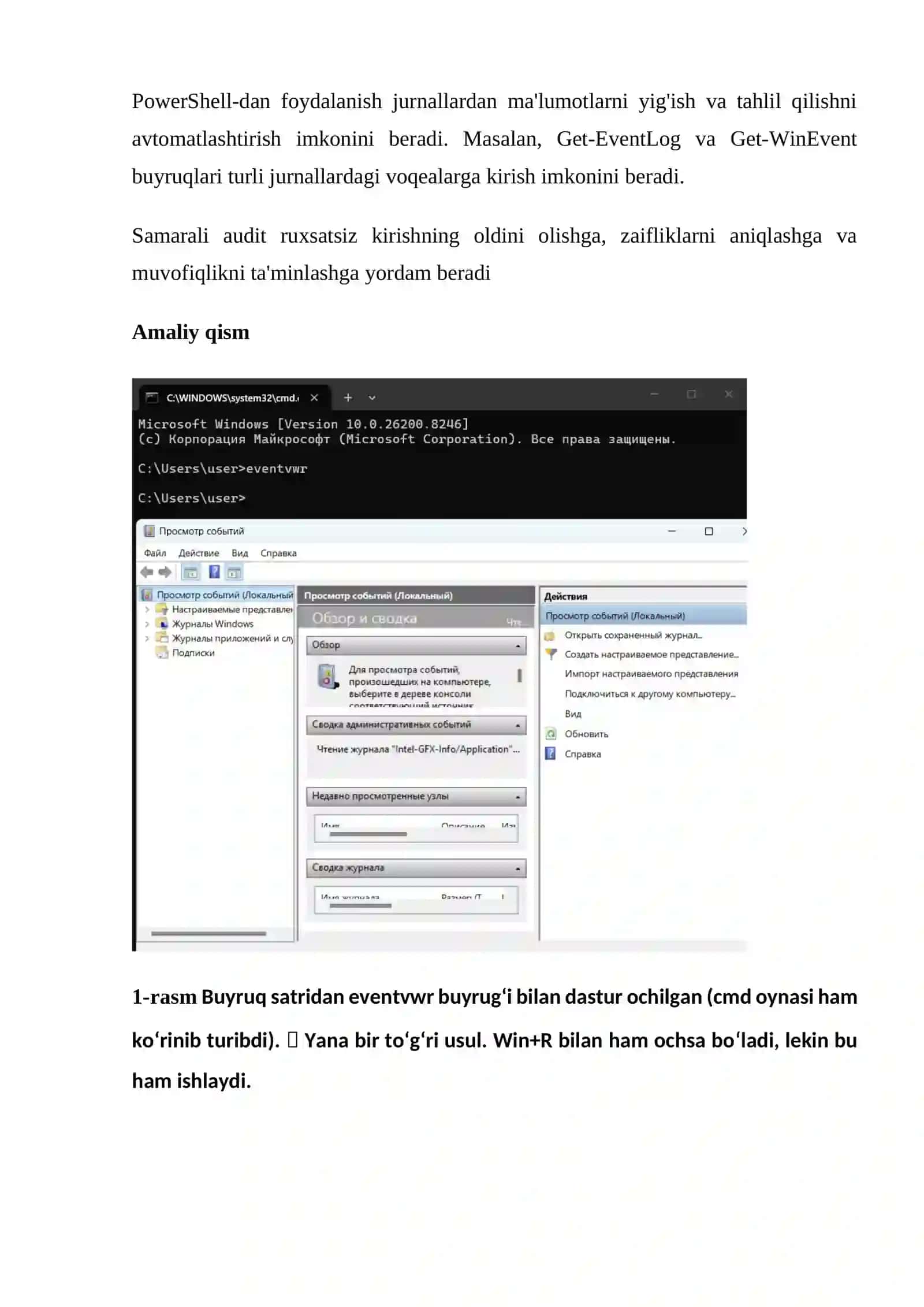 Windows tizimidagi jarayonlar va hodisalarni tekshirish 3