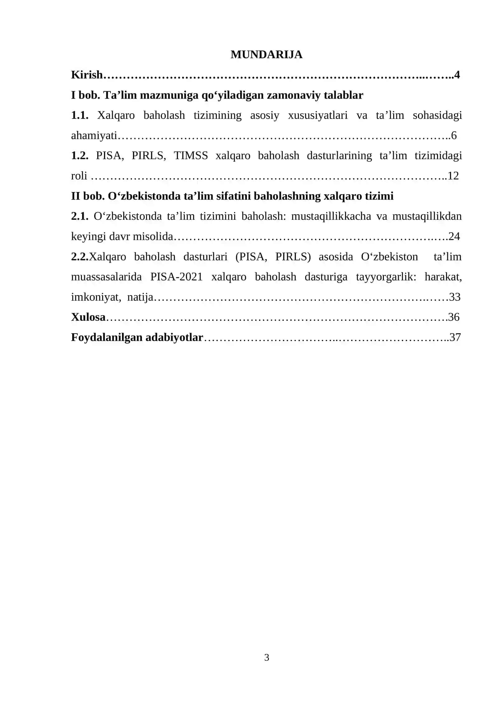 Ta’lim sifatini baholashning xalqaro tizimi 3