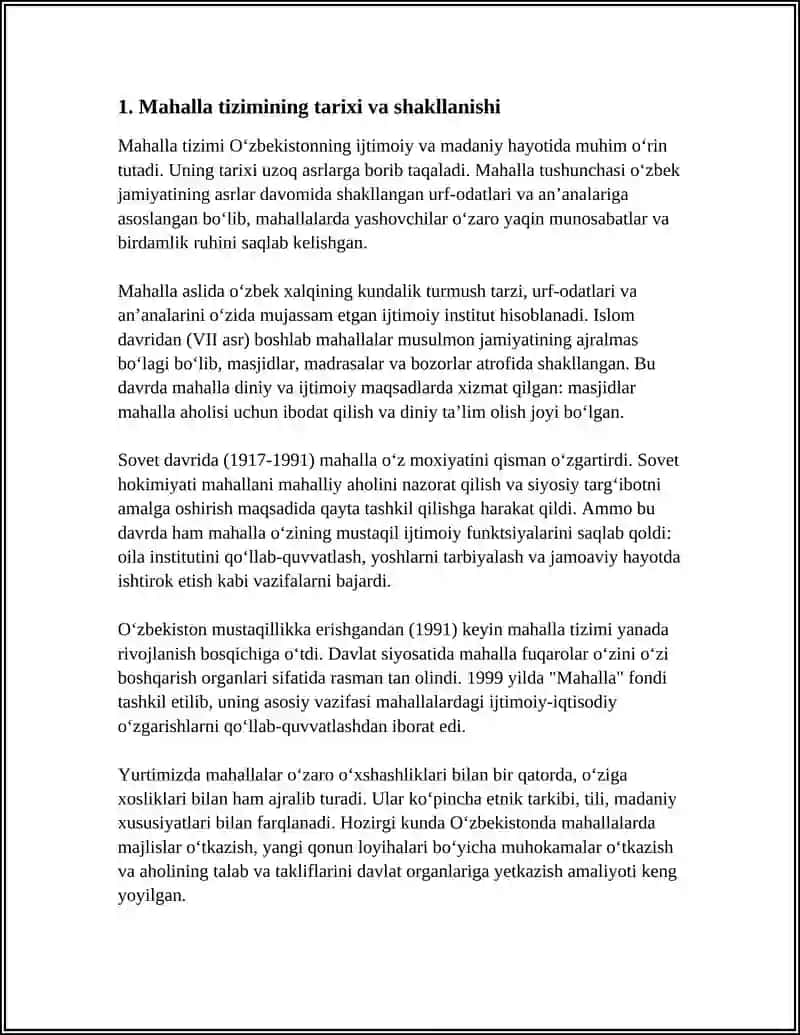 MAHALLA TIZIMI VA UNDAGI IJTIMOIY ISHNING OʻRNI 3