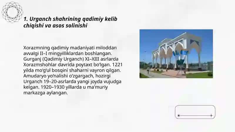 Urganch shahrining tarixi va hozirgi vaqti 3