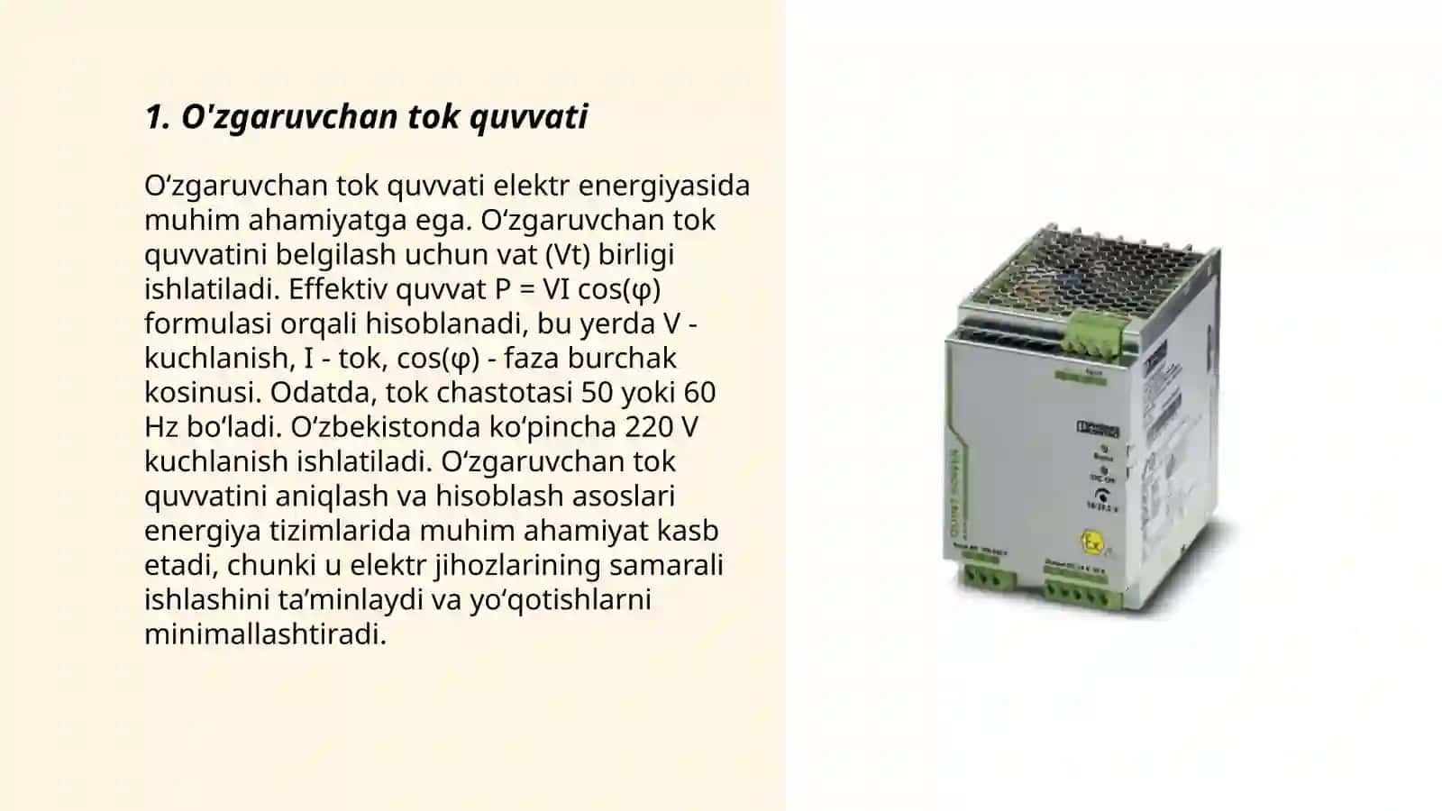 O'zgaruvchan tok quvvati 3
