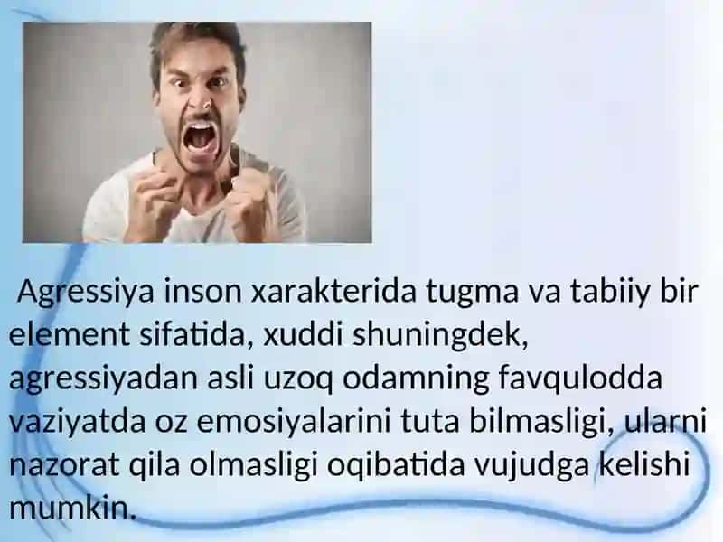 Agressiya va zo'ravonlik 3