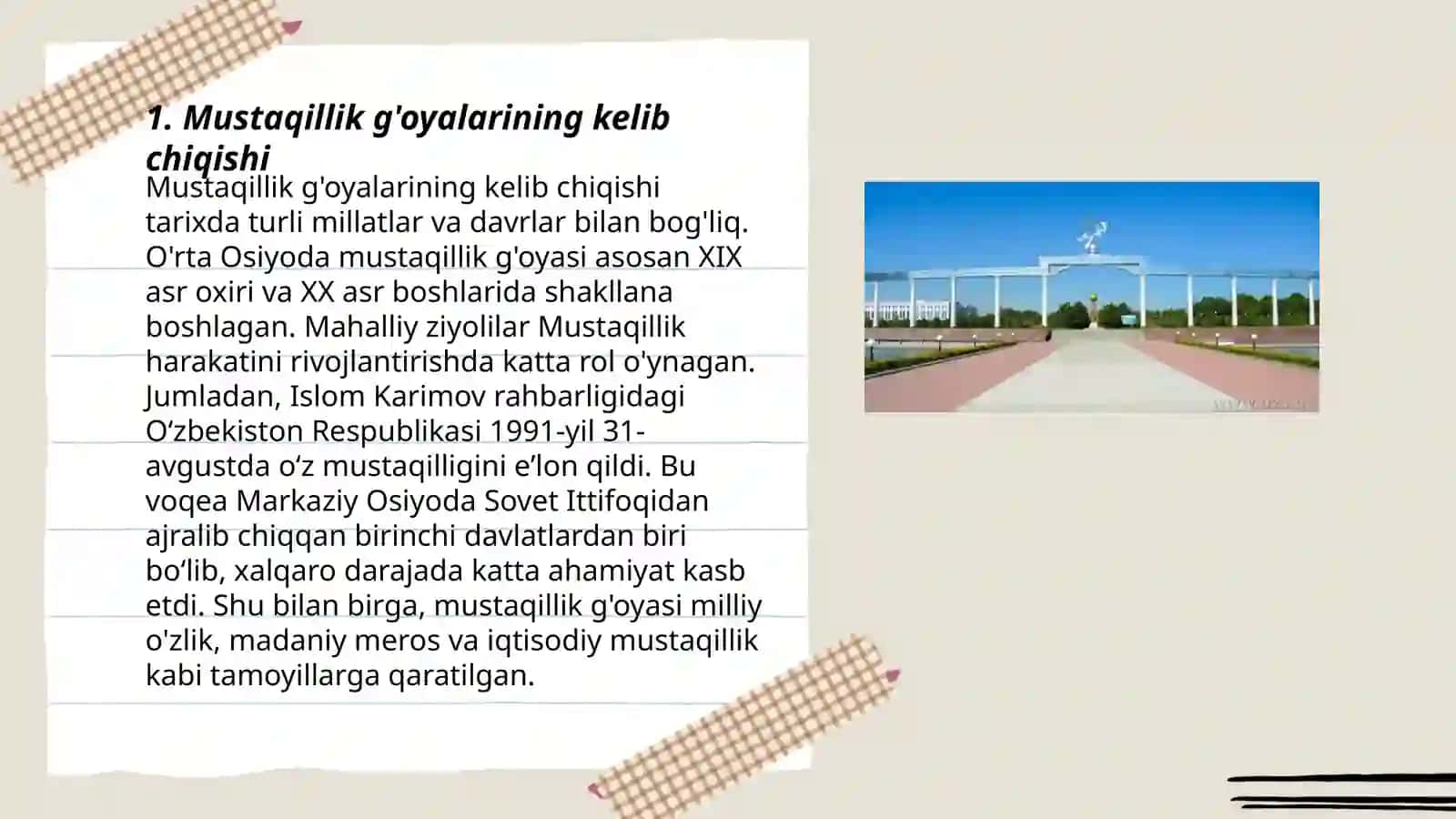 O'zbekistonda mustaqilik ğoyalari tarixiy asoslari 3