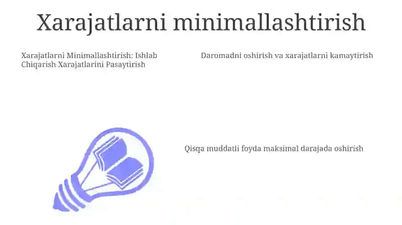 Xarajatlarni Minimallashtirish 3