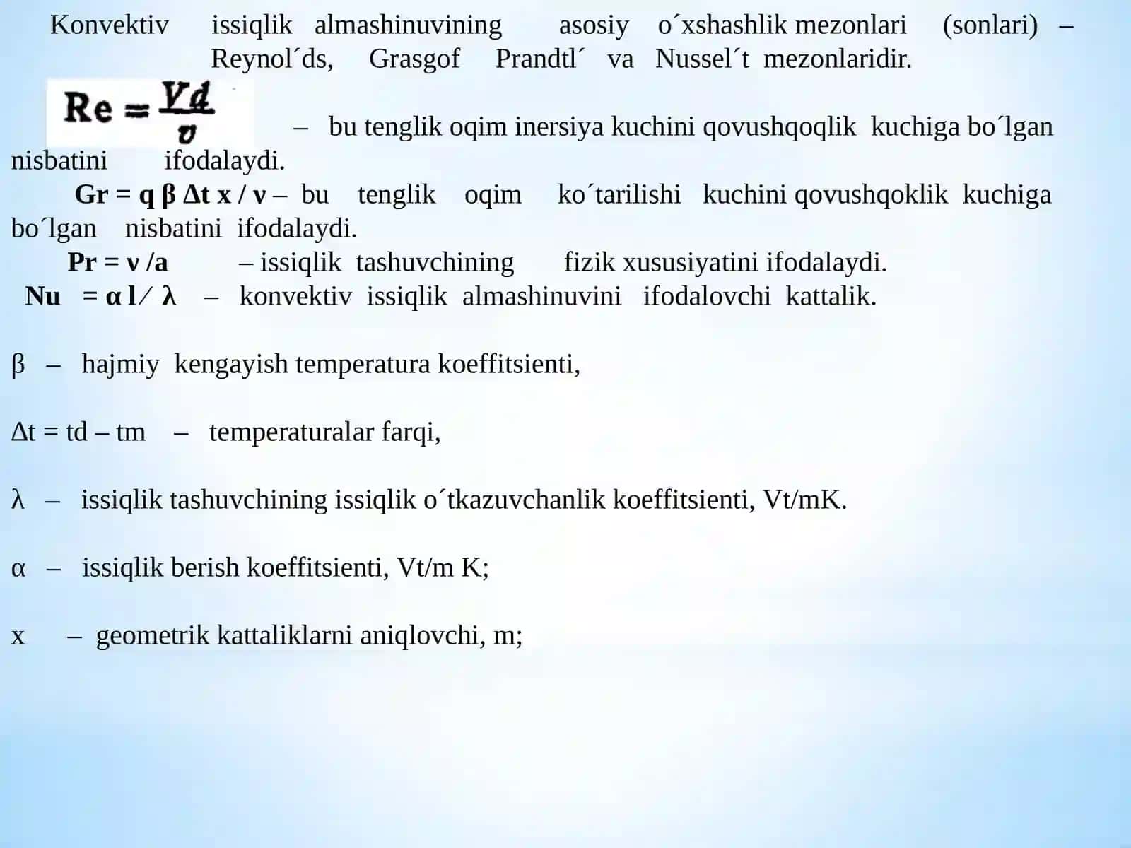 Majburiy konveksiyada issiqlik berish 3
