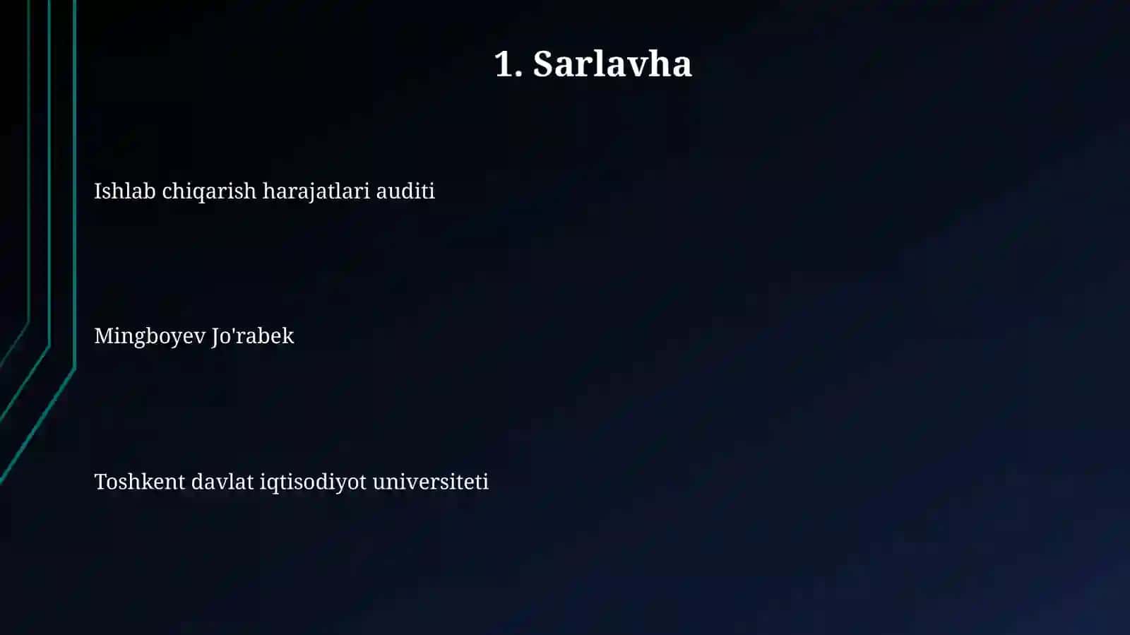 Ishlabchiqarish harajatlari auditi 3