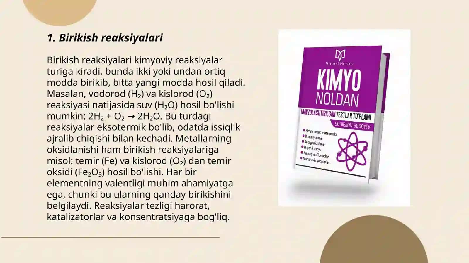 Kimyoviy reaksiya turlari 3