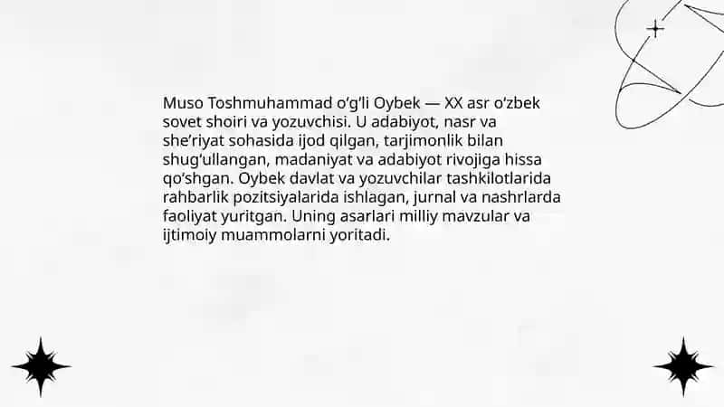 Muso Toshmuhammad oʻgʻli Oybek 3