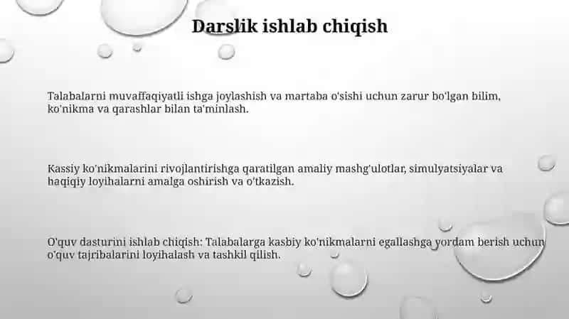 Kasb-hunarga yo‘llash fanining maqsad va vazifasi 3