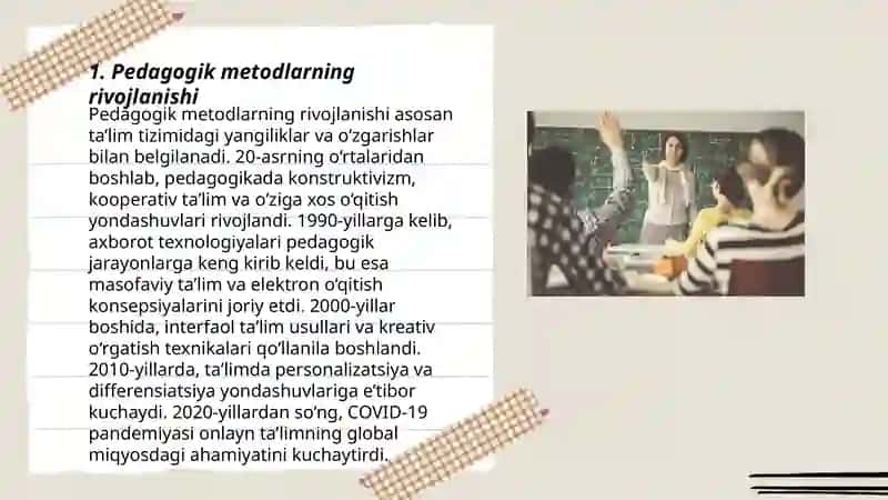 Pedagogik Metodlarning Rivojlanishi 3