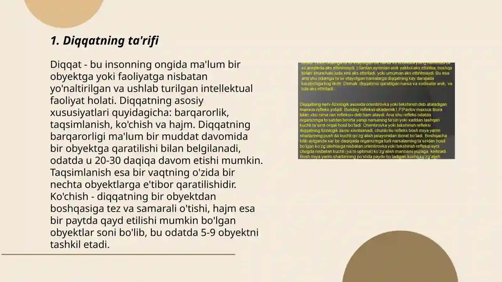 Diqqat va uning xususiyatlari 3