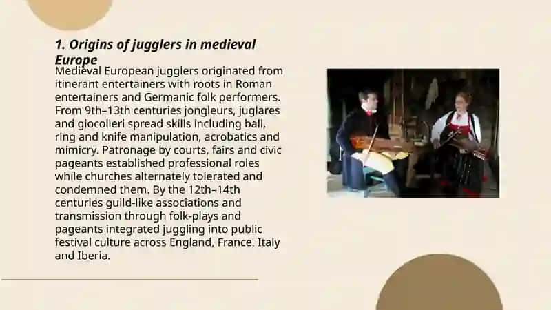 Origins of Jugglers in Medieval Europe 3
