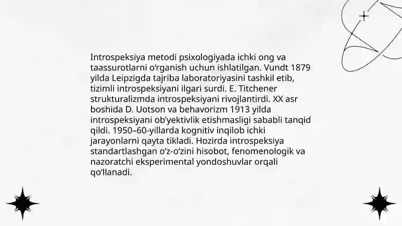 Psixologiyada qoʻllaniladigan metodlar tarixi 3