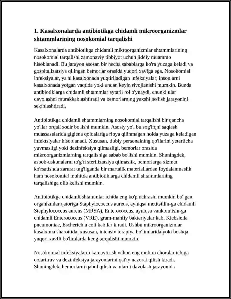 ANTIBIOTIKO REZISTENT MIKROORGANIZMLAR SHTAMMLARINING TARQALISHI 3
