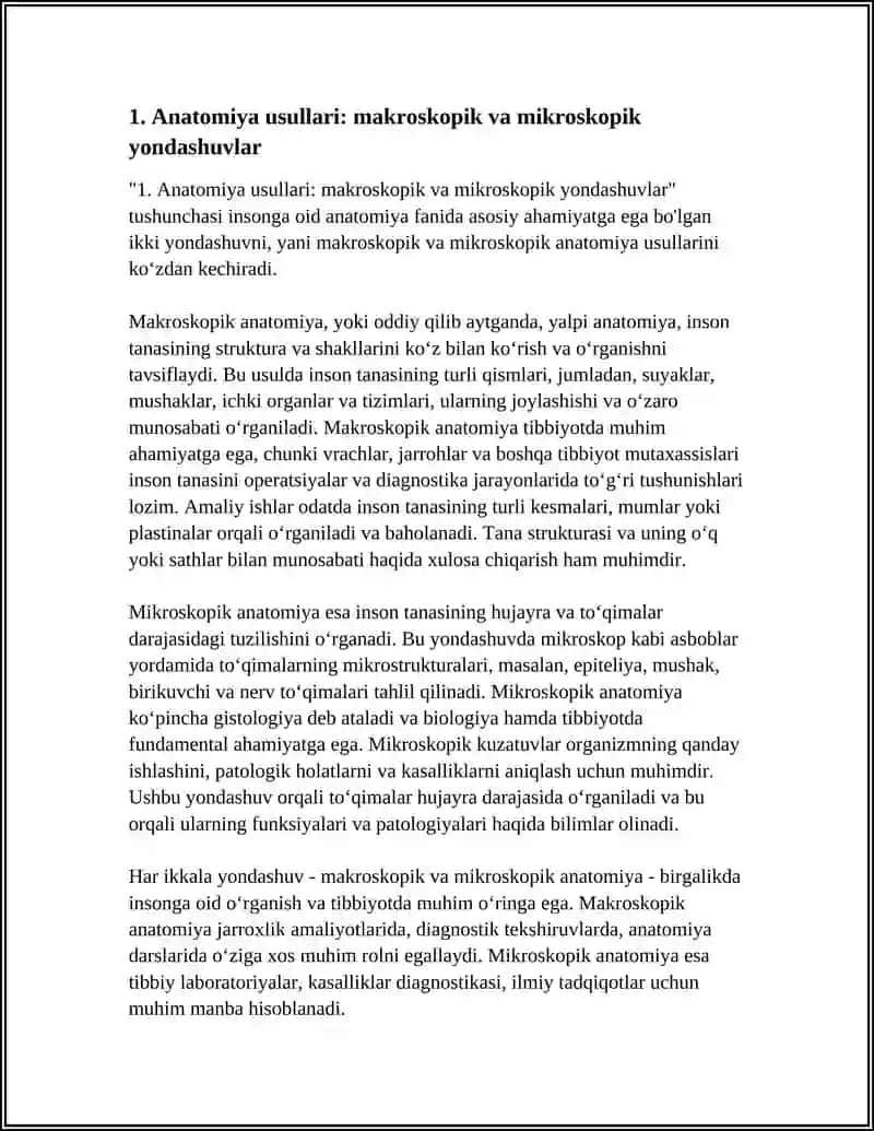 ANATOMIYA USULLARI. TANA ÒQI VA SATHLARI 3