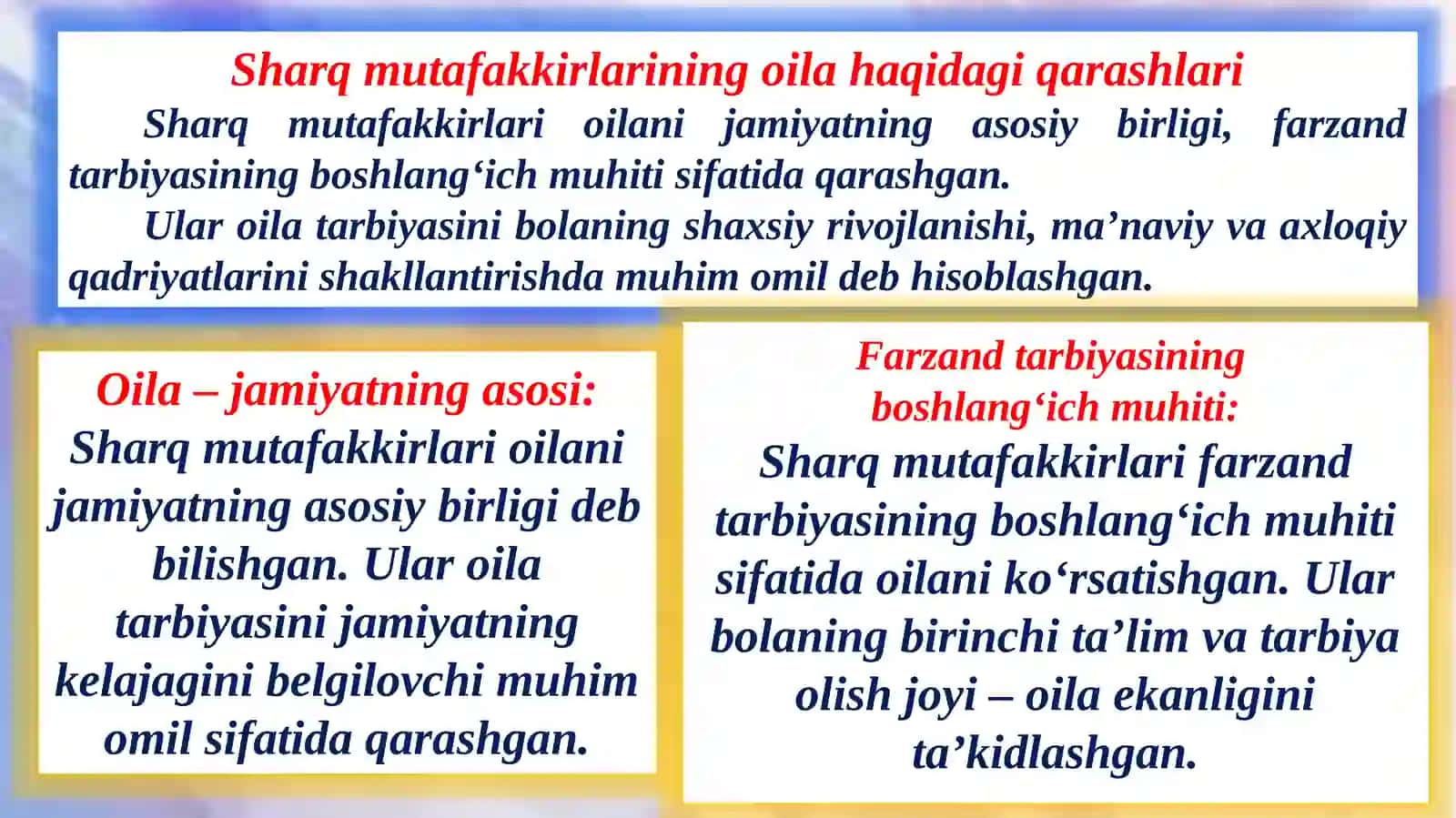 Sharq mutafakkirlarining oila va farzand tarbiyasi 3