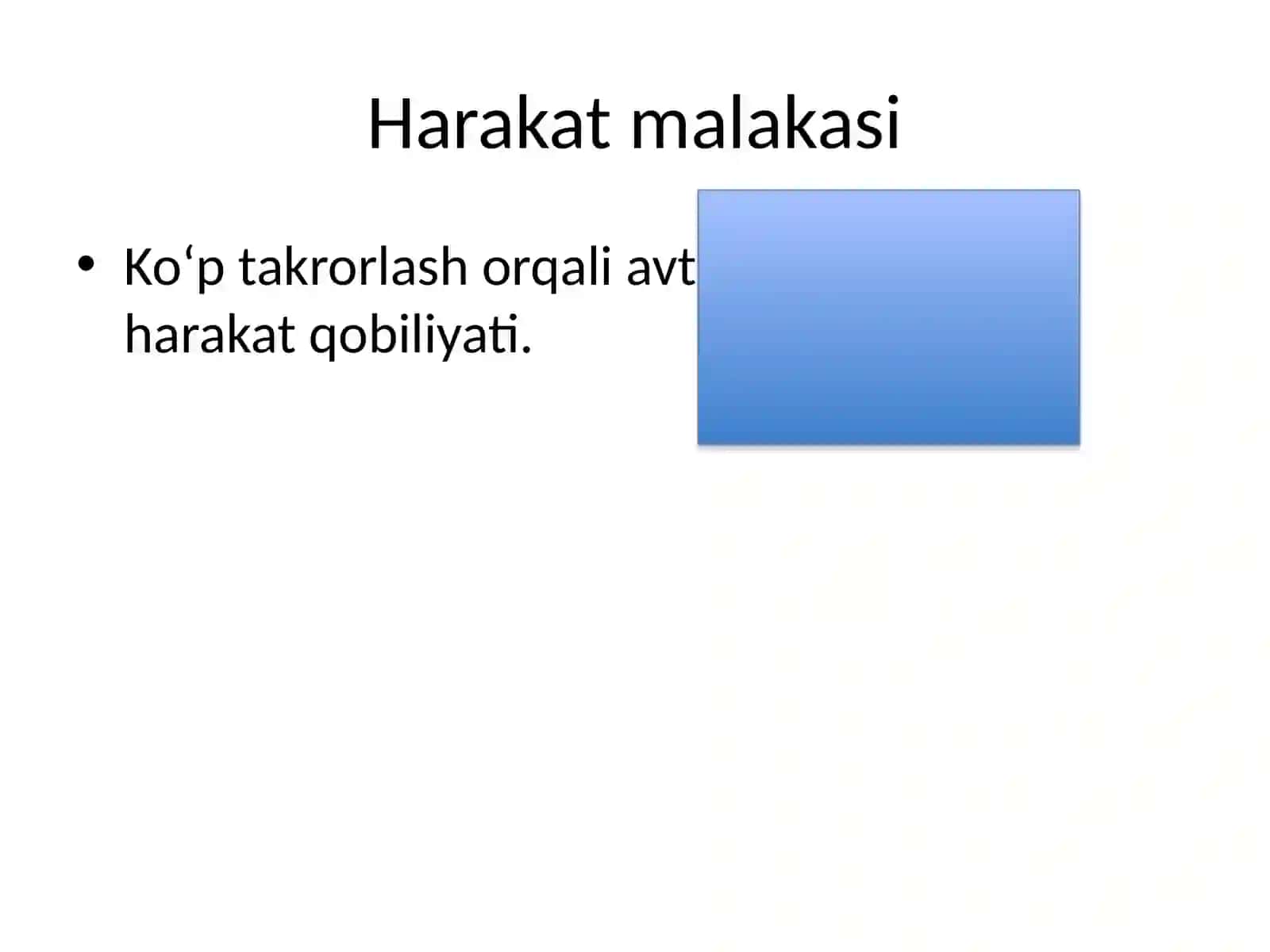 Harakat malakalarining tashkil etish qonuniyatlari 3