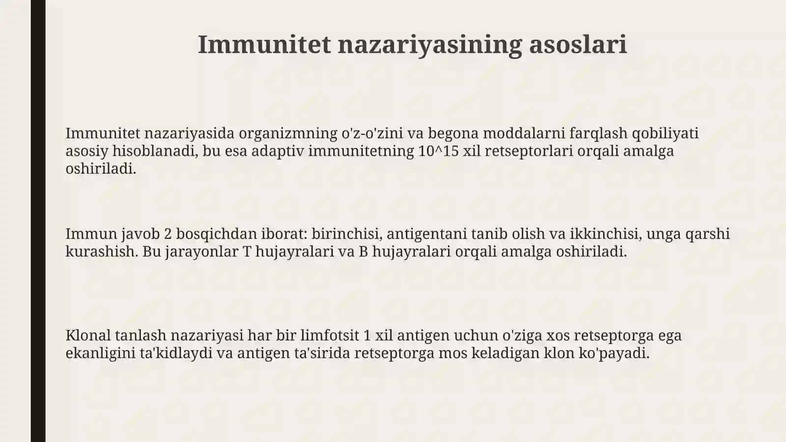 Immunitet nazariyasi 3