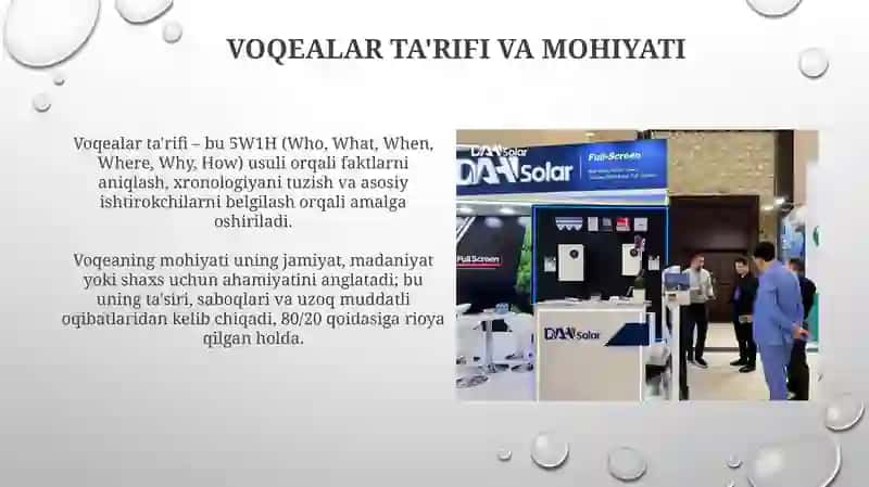 Tаdbirlаr vа ulаrgа bоg‘liq kоmpоnentlаrning о‘rni vа аhаmiyati 3