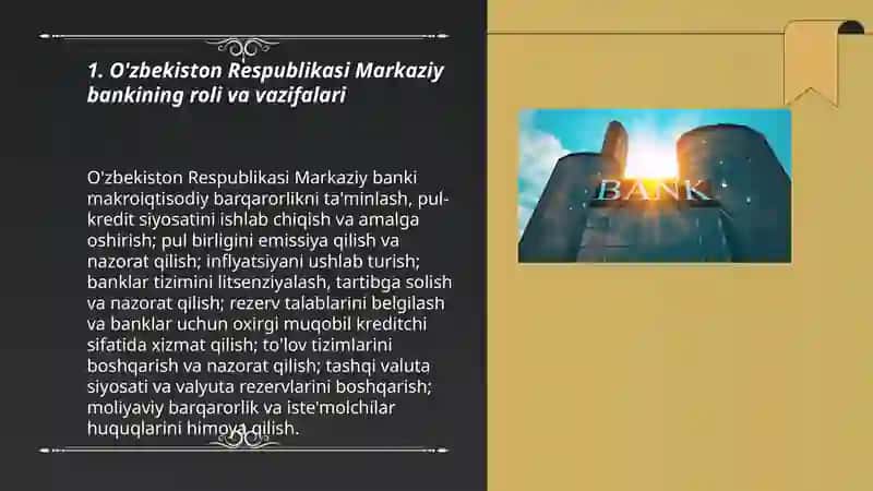 O'zbekiston Respublikasi Bank Tizimi 3