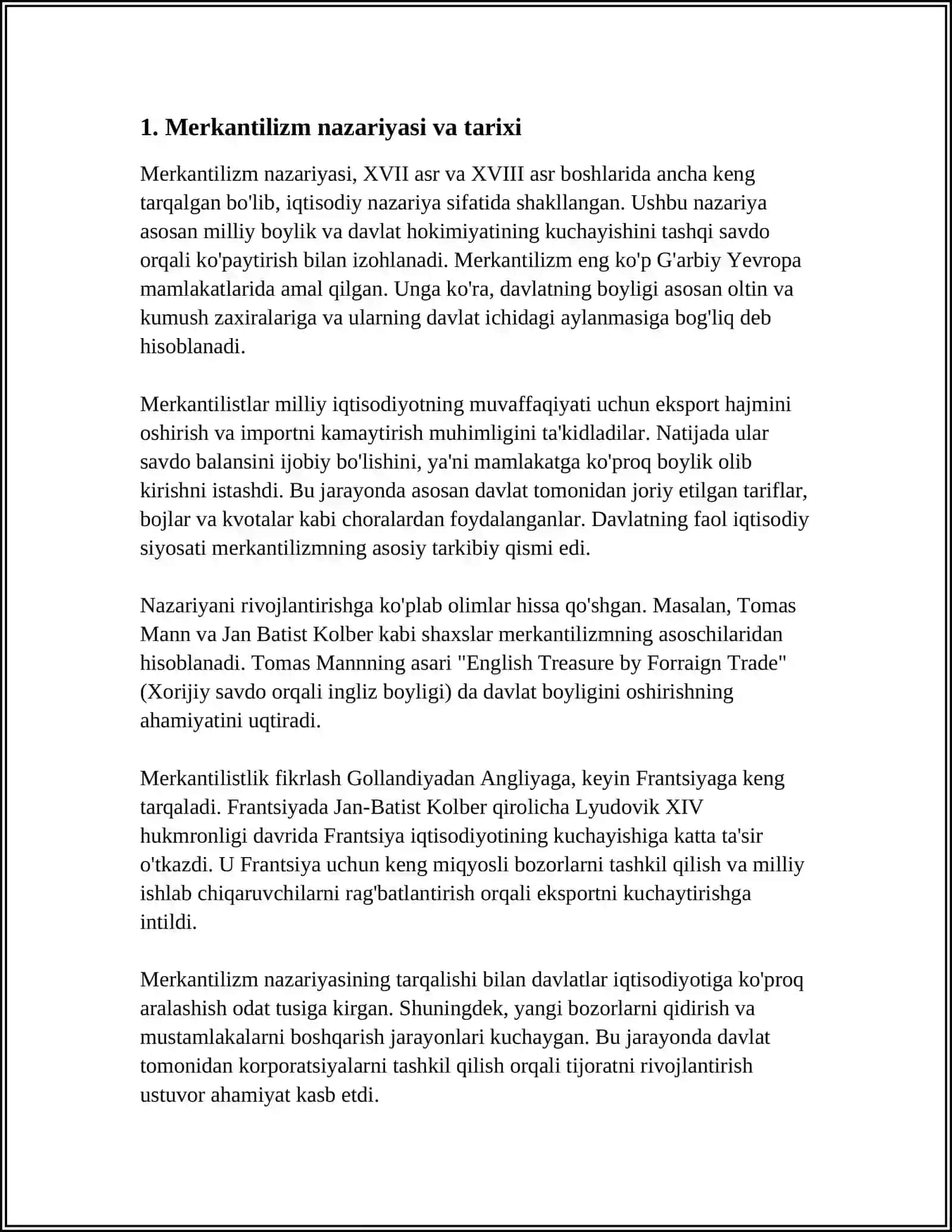 MERKANTILIZIM YOʻNALISHI 3