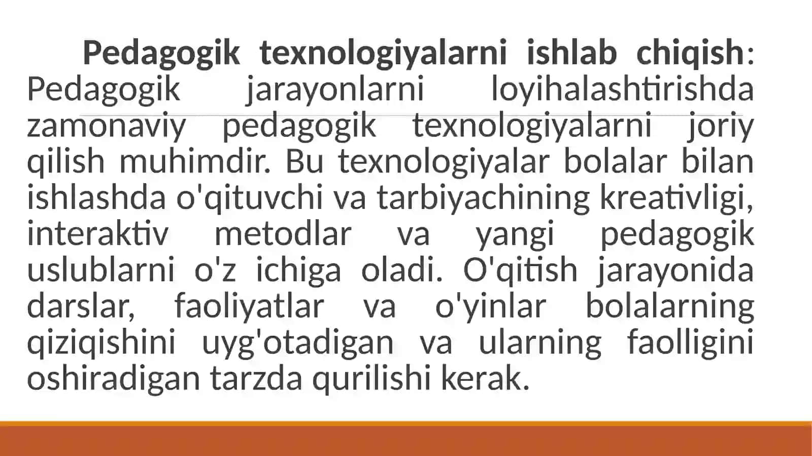 Pedagogik jarayonlarni loyihalash fanini o'qitish 3