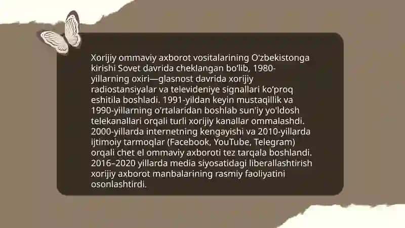 Xorijiy Ommaviy Axborot Vositalarini Media Makondagi O`rni 3